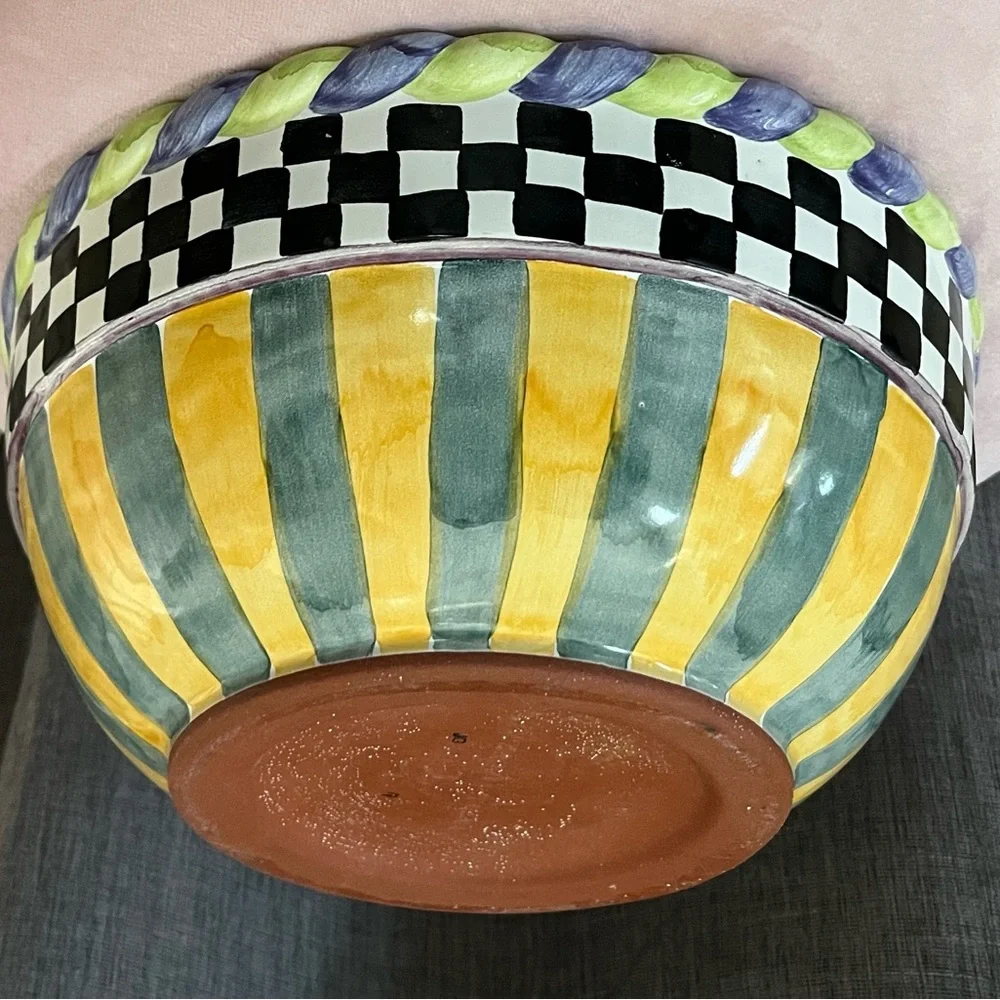 MacKenzie Childs Vintage Picadilly 9” Ceramic Mixing Bowl - Picture 3 of 7